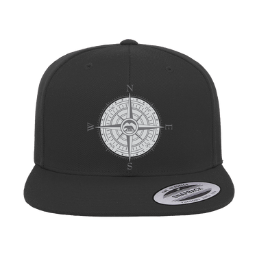 Compass Camping Embroidered Flat Bill Cap